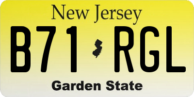 NJ license plate B71RGL