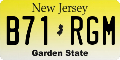 NJ license plate B71RGM