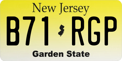 NJ license plate B71RGP