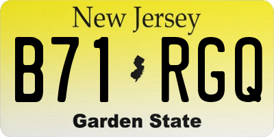 NJ license plate B71RGQ