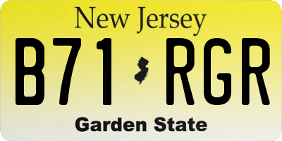 NJ license plate B71RGR