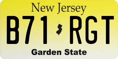 NJ license plate B71RGT