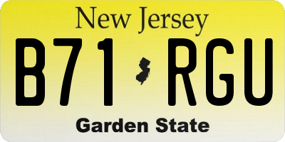 NJ license plate B71RGU