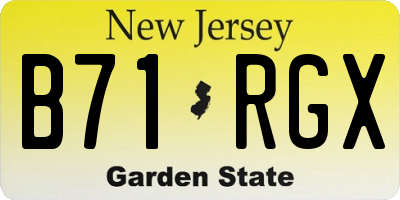 NJ license plate B71RGX