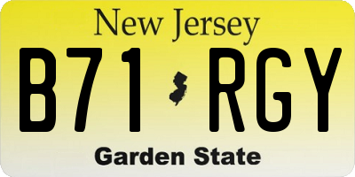 NJ license plate B71RGY