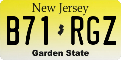 NJ license plate B71RGZ