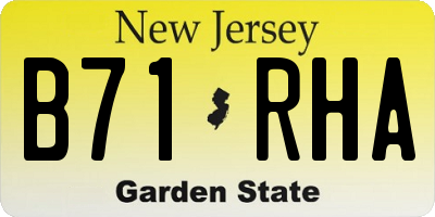 NJ license plate B71RHA