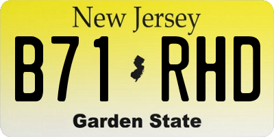 NJ license plate B71RHD
