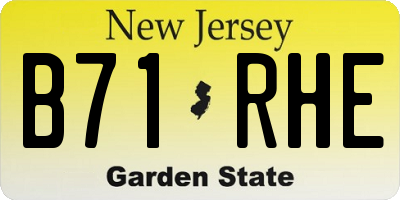 NJ license plate B71RHE