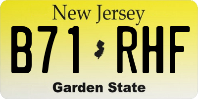NJ license plate B71RHF