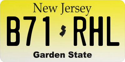 NJ license plate B71RHL