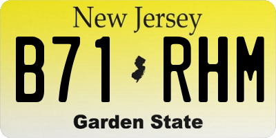 NJ license plate B71RHM