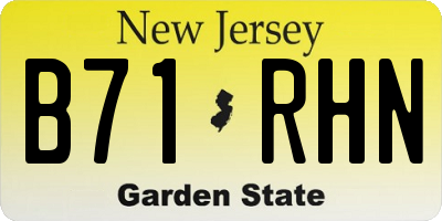 NJ license plate B71RHN