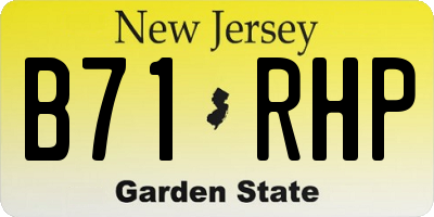 NJ license plate B71RHP