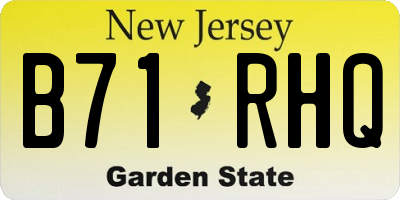 NJ license plate B71RHQ