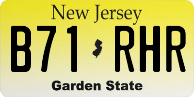 NJ license plate B71RHR