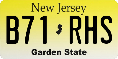 NJ license plate B71RHS