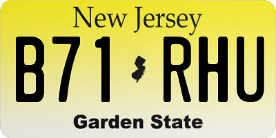NJ license plate B71RHU