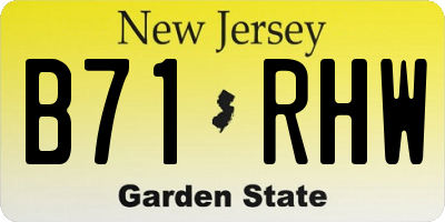 NJ license plate B71RHW