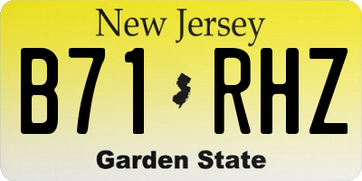NJ license plate B71RHZ
