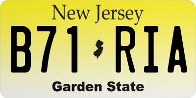 NJ license plate B71RIA
