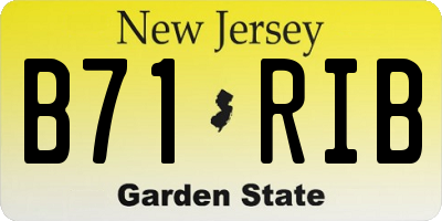 NJ license plate B71RIB