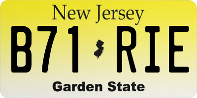 NJ license plate B71RIE