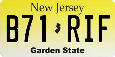 NJ license plate B71RIF