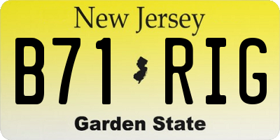 NJ license plate B71RIG