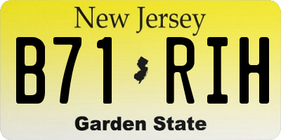 NJ license plate B71RIH