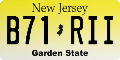 NJ license plate B71RII