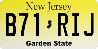 NJ license plate B71RIJ
