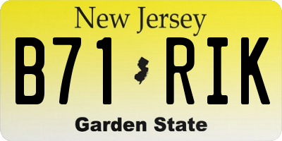 NJ license plate B71RIK