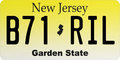 NJ license plate B71RIL