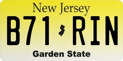 NJ license plate B71RIN