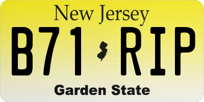 NJ license plate B71RIP