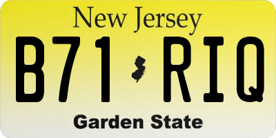 NJ license plate B71RIQ