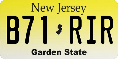 NJ license plate B71RIR
