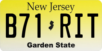 NJ license plate B71RIT