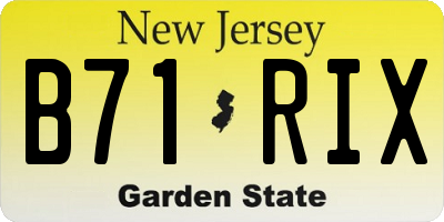 NJ license plate B71RIX