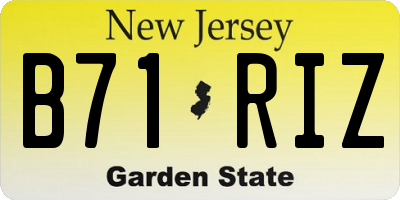 NJ license plate B71RIZ