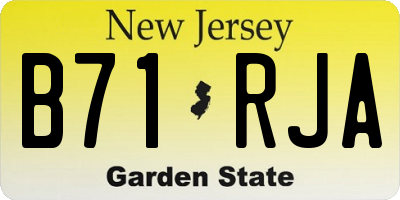 NJ license plate B71RJA