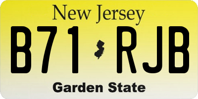NJ license plate B71RJB