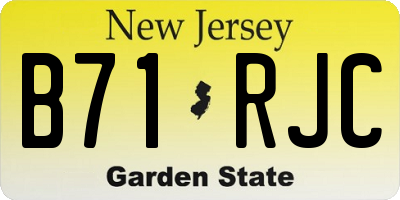 NJ license plate B71RJC