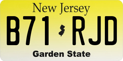 NJ license plate B71RJD
