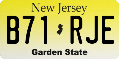 NJ license plate B71RJE