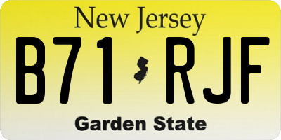 NJ license plate B71RJF