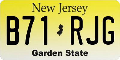 NJ license plate B71RJG
