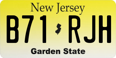 NJ license plate B71RJH