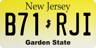NJ license plate B71RJI